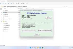 Download resetter Epson SX230