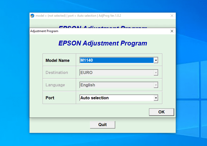 Download Resetter Epson M1140
