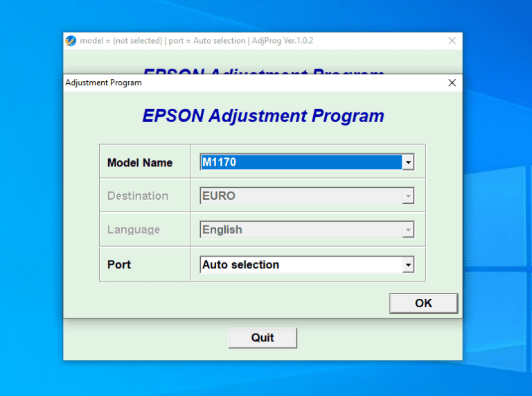 Download Resetter Epson M1170