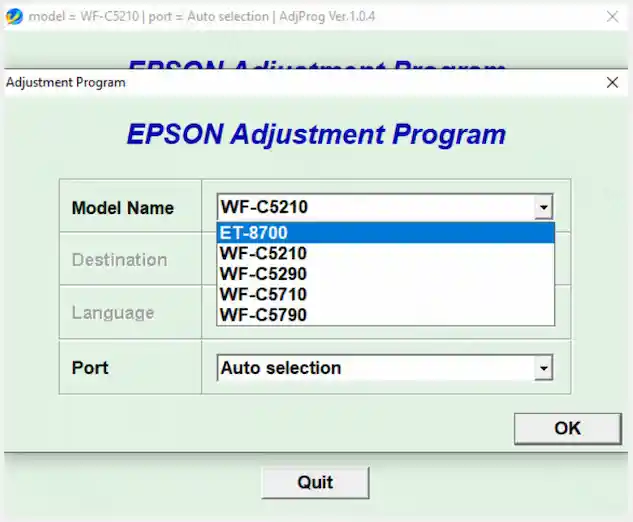 Resetter Epson WF-C5710